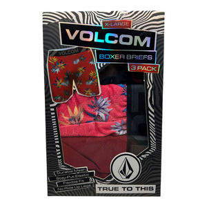 Volcom Durable Mesh Men’s Boxer Briefs Size X-Large (XL) 3 Pack Red Polyester